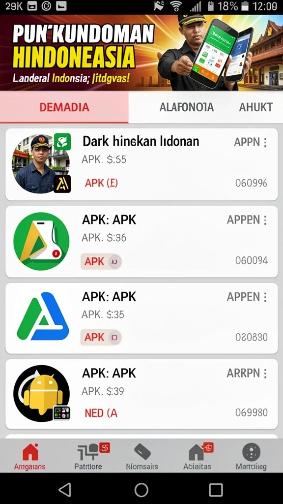 Berbagai jenis permainan yang tersedia.