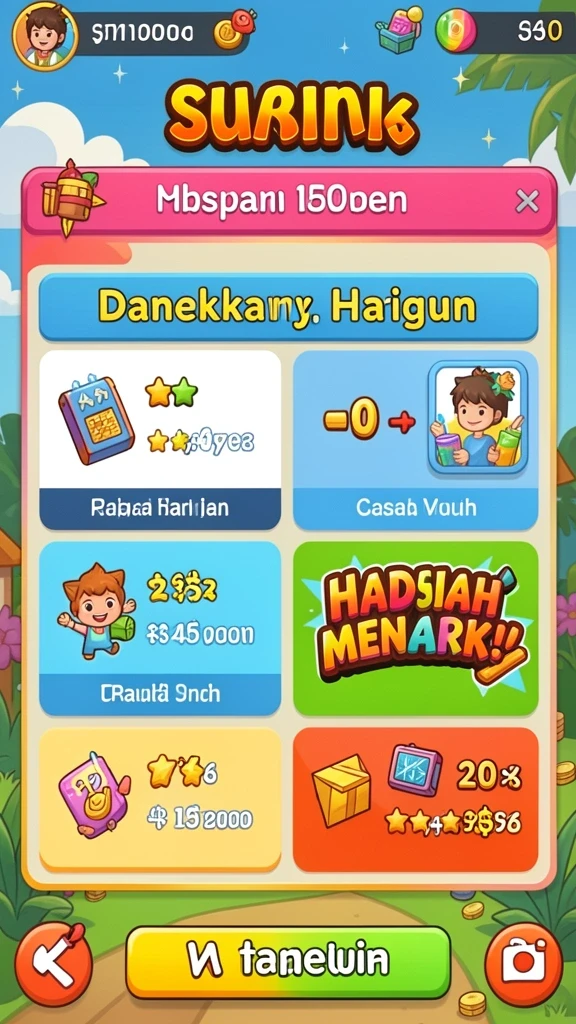 Mini game seru yang bisa dimainkan secara solo atau multiplayer.