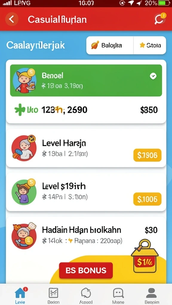 Berbagai jenis permainan tersedia untuk dipilih dengan mudah.