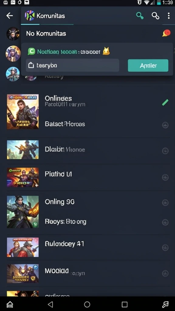 Tangkapan layar menunjukkan tampilan menu utama GG288.