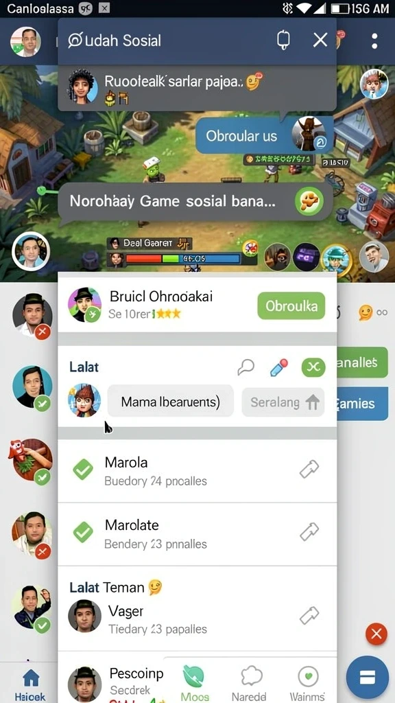 Keseruan bermain dengan teman-teman secara online.