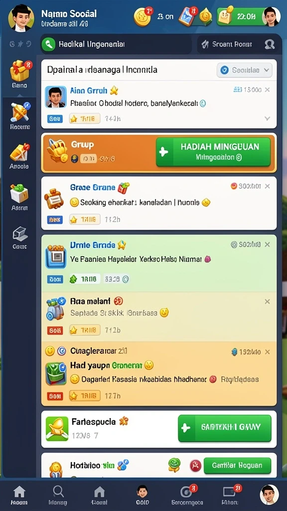 Fitur chat yang memungkinkan interaksi antar pengguna.