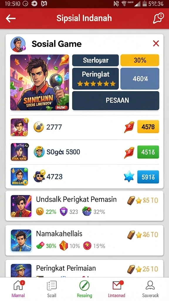 Fitur sosial untuk berinteraksi dengan teman-teman.