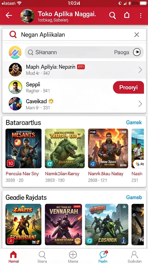Tampilan menu utama yang menarik dan mudah dinavigasi.