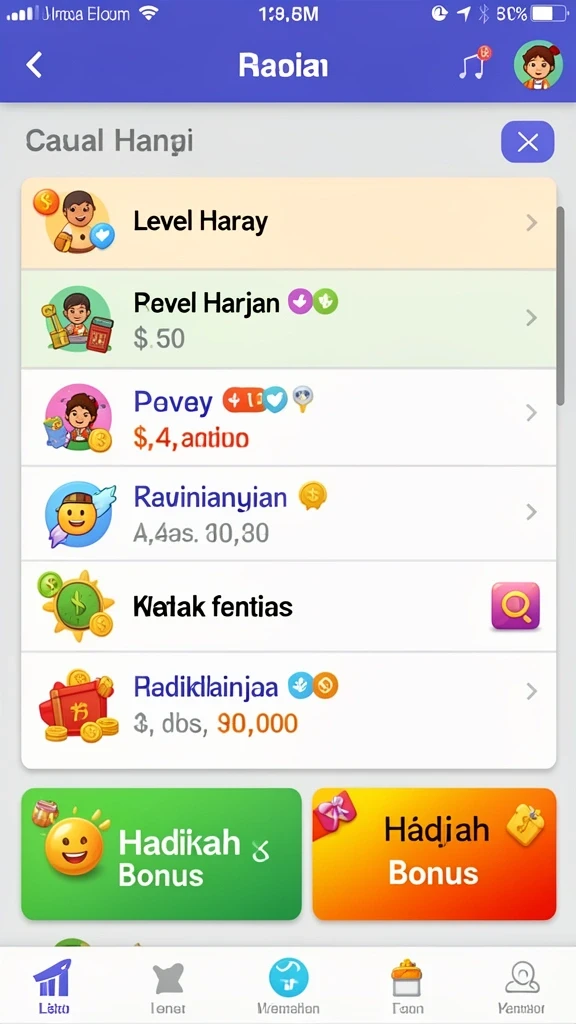 Tampilan menu utama yang menarik dan mudah digunakan.